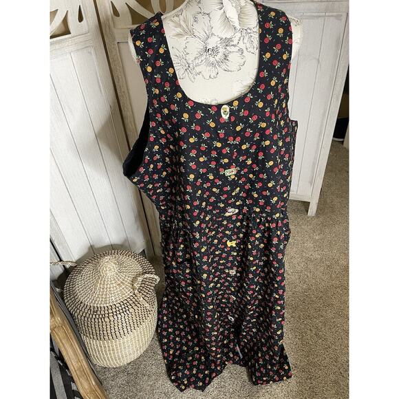 Carolart Designs Floral Sleeveless Cottage Core Teacher Dress Fun Buttons Sz 2XL - Picture 1 of 6